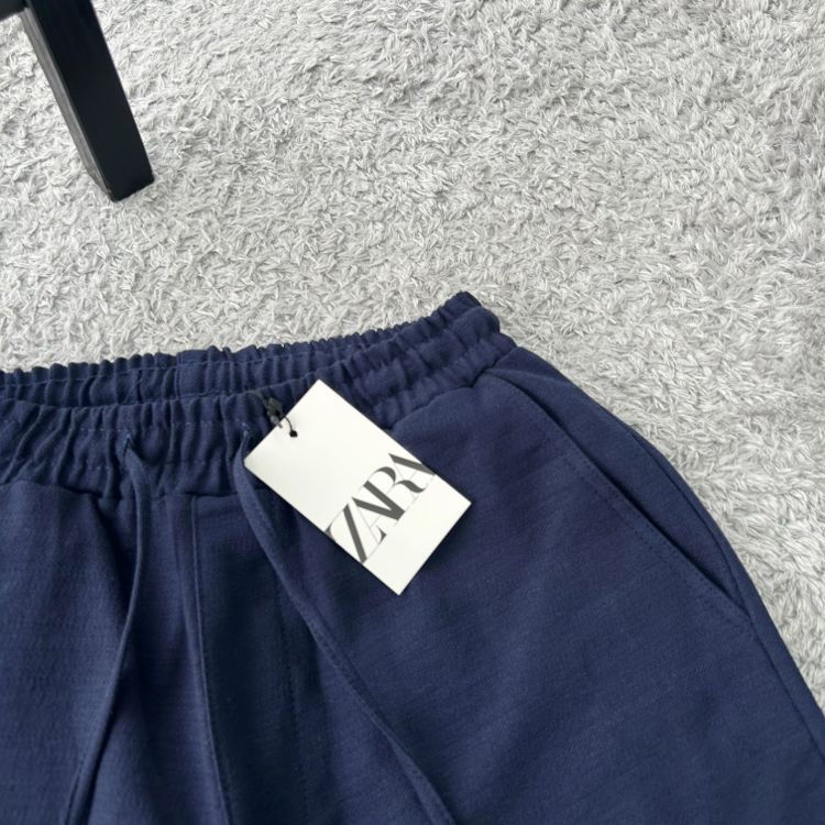 Zara Keten Şort | Lacivert