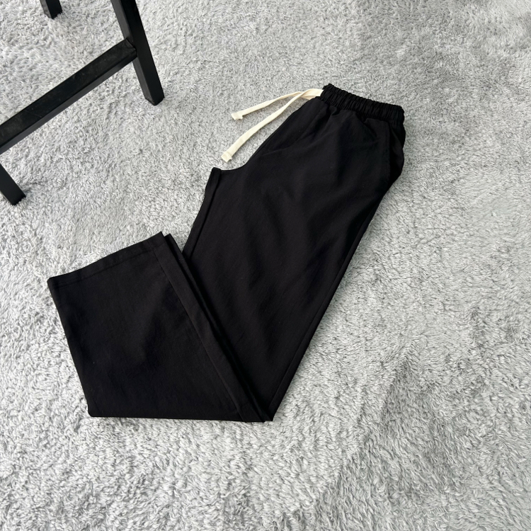 Zara Ham Keten Baggy Pantolon | Siyah