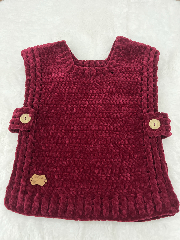 Bordo bebek yeleği