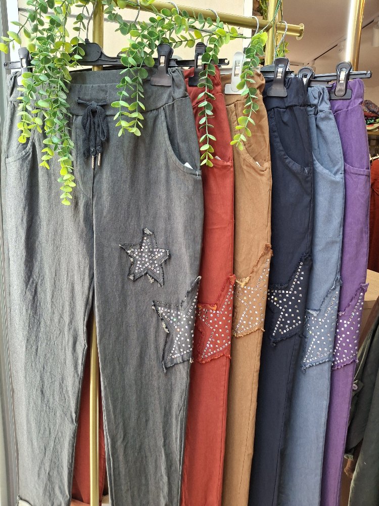 İTALYAN FULL LİKRA YILDIZ DESENLİ PANTOLON