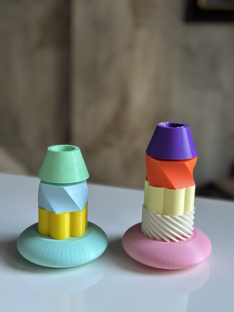 Pastel Şamdan (2 adet)