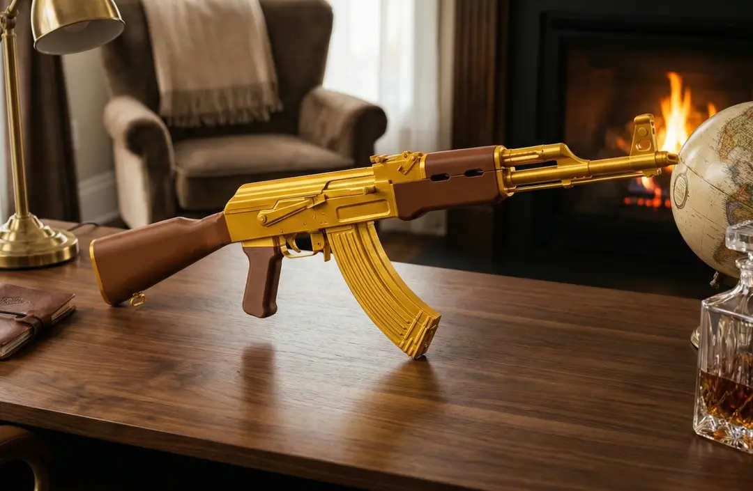 Altın Kaplama Görünümlü AK-47 Dekoratif Replika