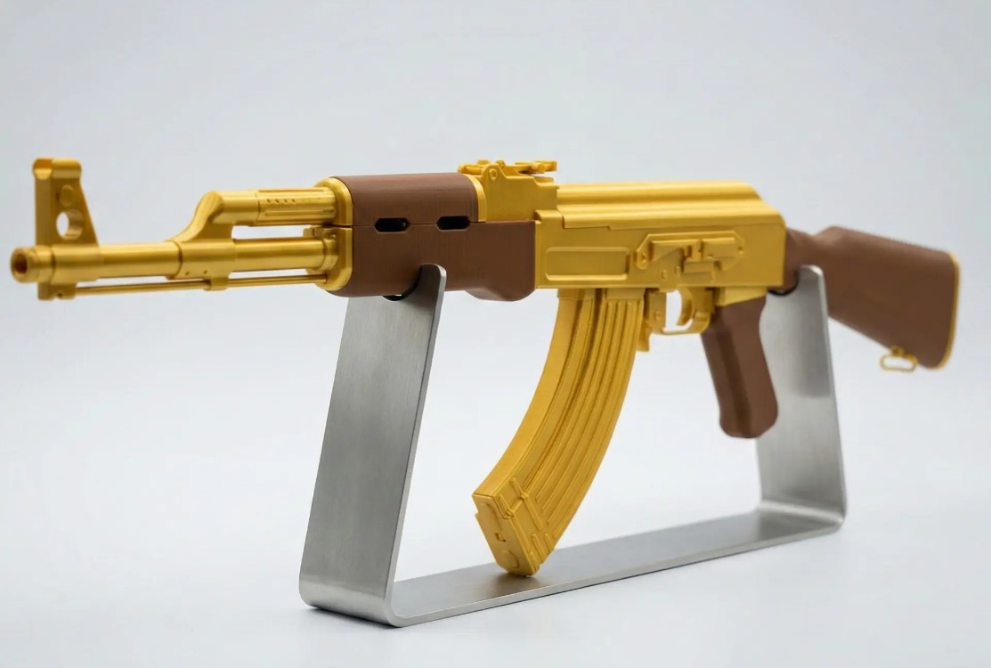 Altın Kaplama Görünümlü AK-47 Dekoratif Replika