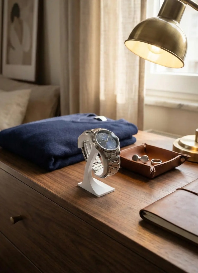 Minimalist Saat Standı - Modern Sergileme Vitrini