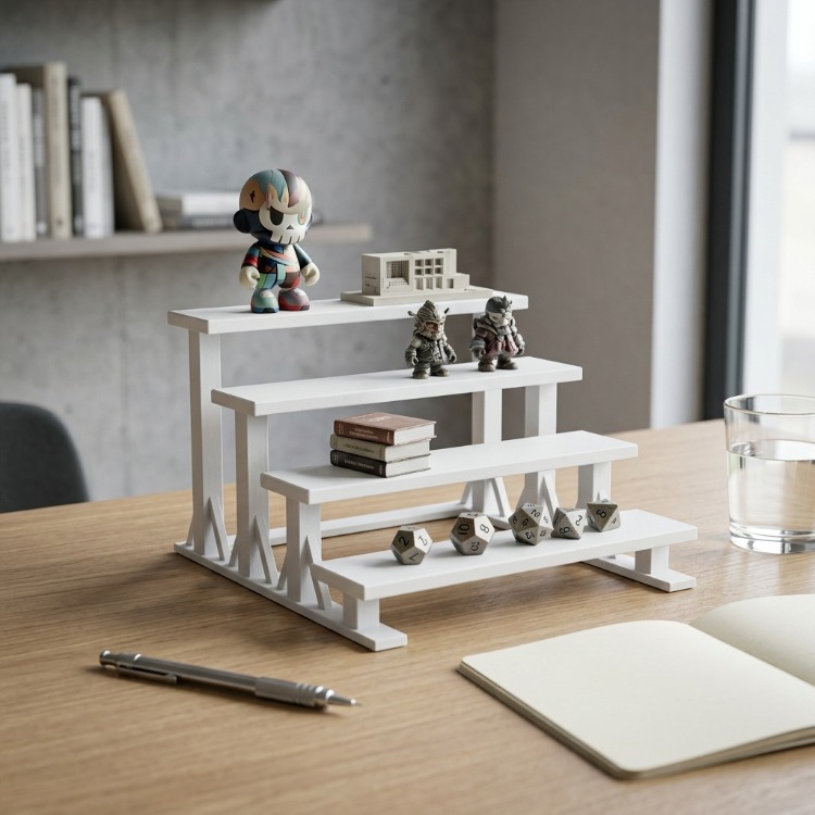 4 Katlı Beyaz Sergileme Stant Organizer