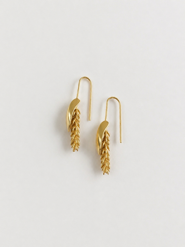 Spike Gümüş Küpe ~ Parlak Gold