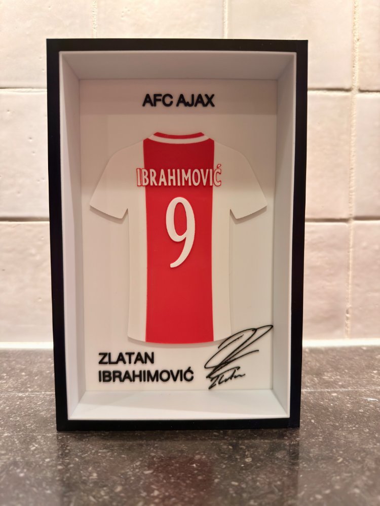Zlatan Ibrahimović AFC Ajax Özel Tasarım 3 Boyutlu (3D) Premium Çerçeve Forma