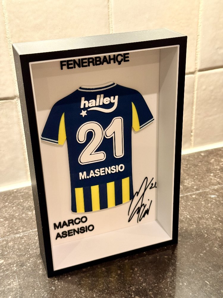 Marco Asensio Fenerbahçe Özel Tasarım 3 Boyutlu (3D) Premium Çerçeve Forma