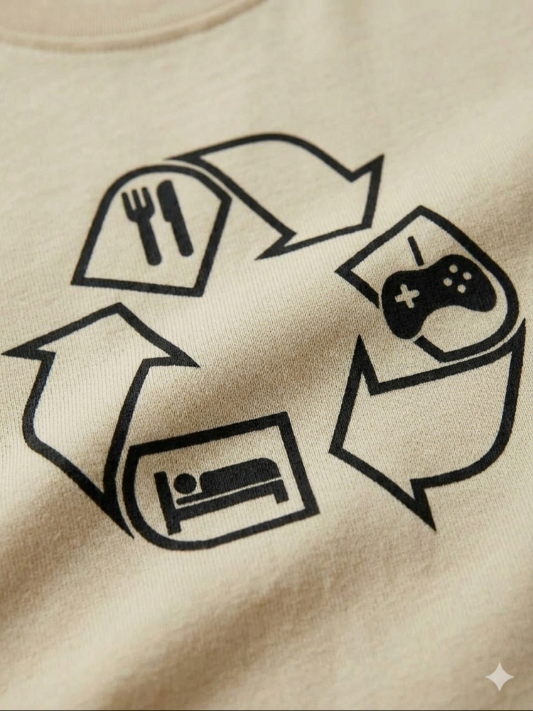 Gamer Tasarım Tişört (Eat, Game, Sleep)