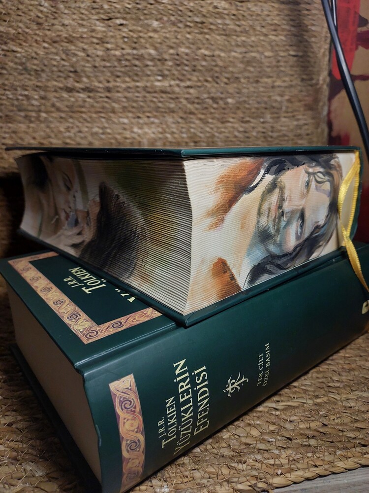 yüzüklerin efendisi 3 kenar illüstrasyonlu ciltli kitap 