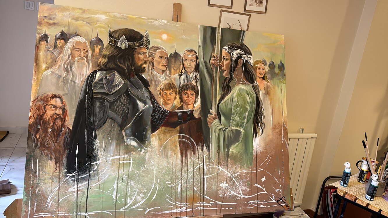 The lord of the rings wedding scene 130.100 acrylic canvas