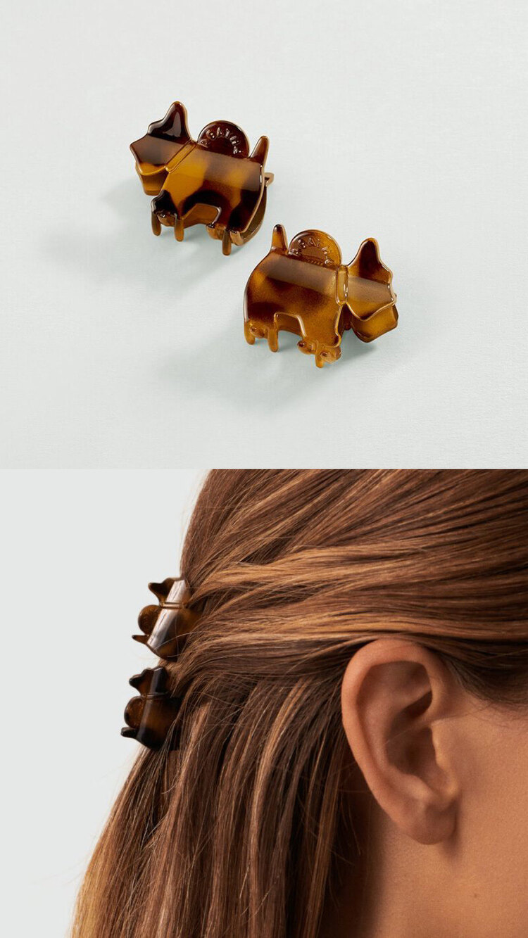 AGATHA PARİS Çift Mini Toka - DARK TORTOİSE 
