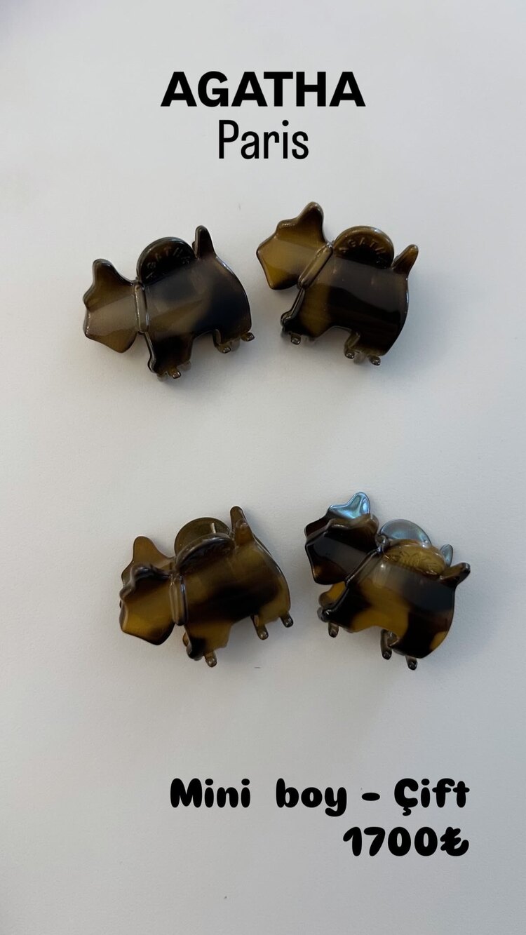 AGATHA PARİS Çift Mini Toka - DARK TORTOİSE 