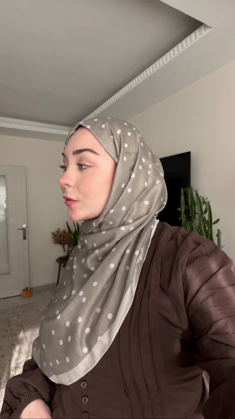 Pure Polka Çağla Yeşili Puantiye Şal 