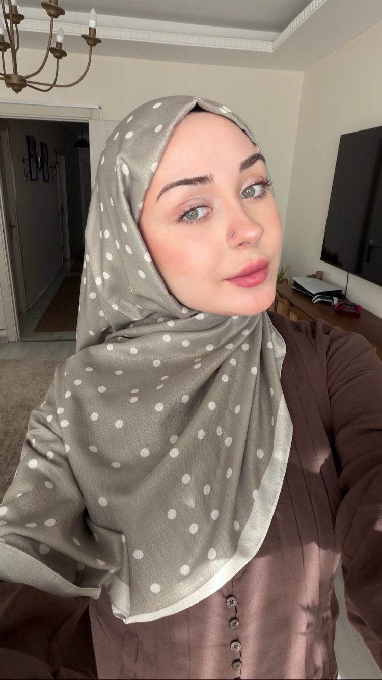 Pure Polka Çağla Yeşili Puantiye Şal 