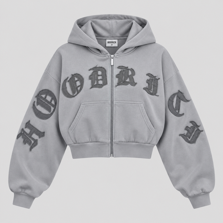 HR ASH GREY CROPPED CEKET