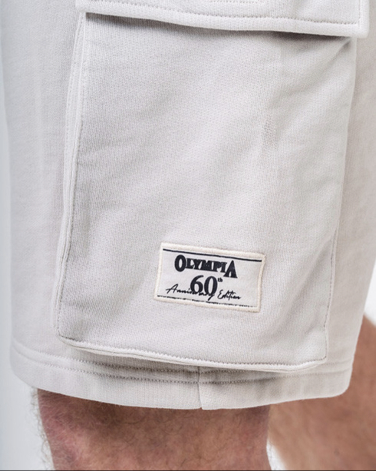 OLYMPIA WASHED LOOSE FIT CARGO SHORTS LIGHT CREAM
