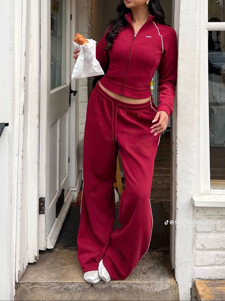 (MINIK HATALI ) OA WIDE LEG EŞOFMAN ALTI CHERRY
