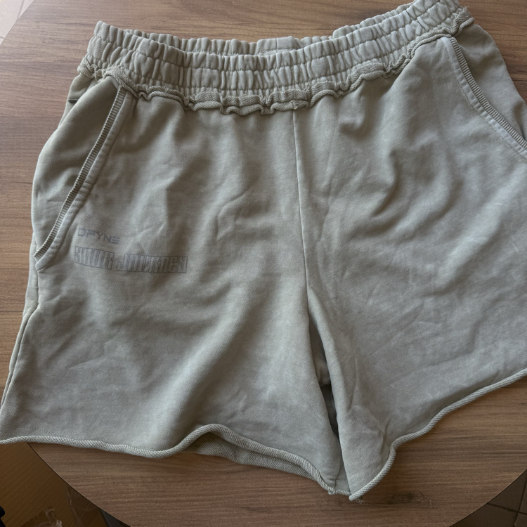 DFYNE UNISEX SHORTS ACID WASHED CREAM