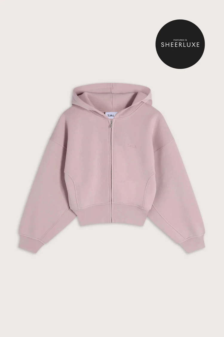 COCOON LIGHT PINK / TOZ PEMBE YARASA KOL ZIP HOODIE