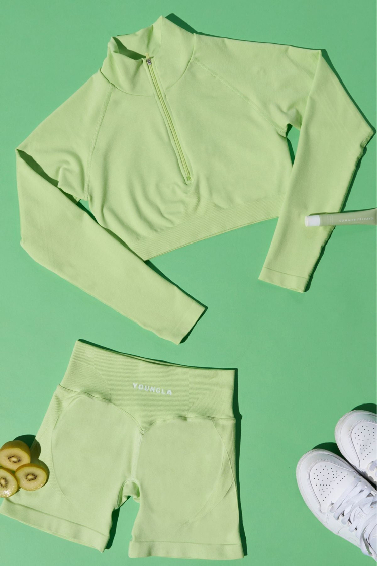 YLA QUARTER ZIP LIME GREEN 