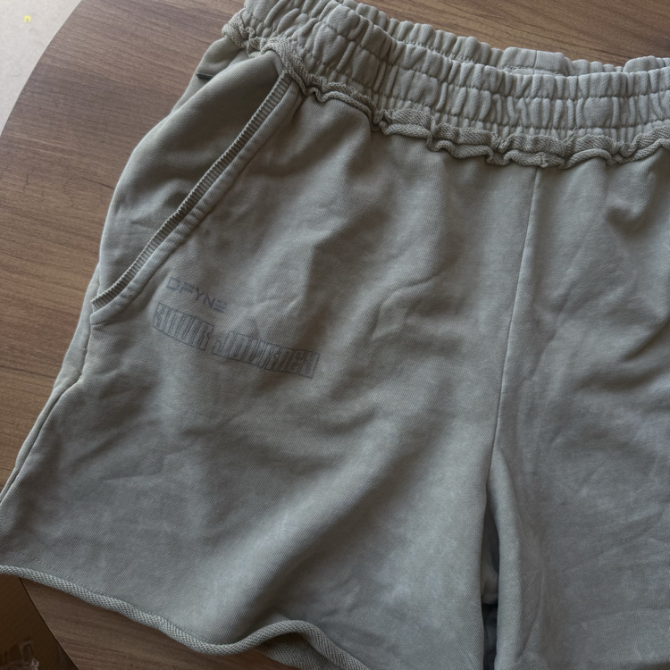 DFYNE UNISEX SHORTS ACID WASHED CREAM