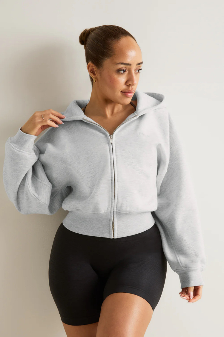 COCOON LIGHT GREY YARASA KOL ZIP HOODIE
