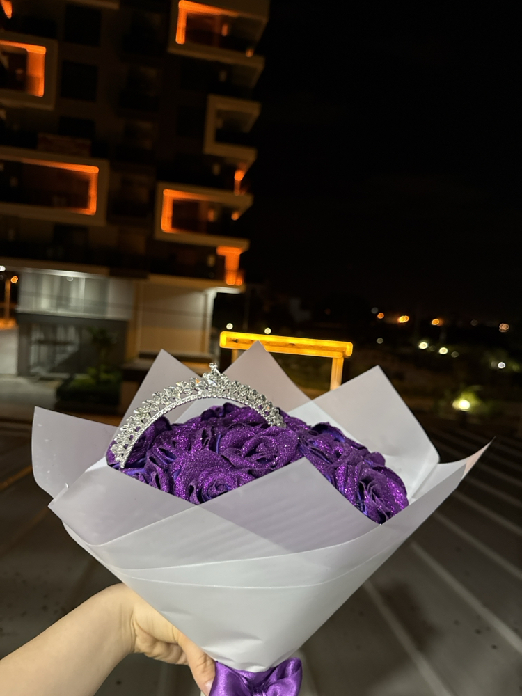 15’li mor gül buket