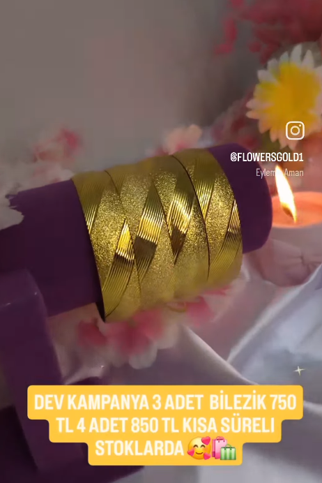 1.5 CM BİLEZİK 3 ADET 750 4 ADET 850 TL