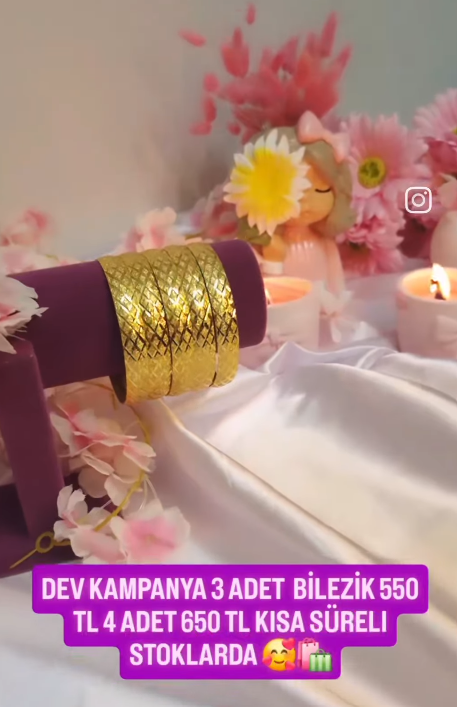 1 CM BAKLAVA BİLEZİK 3 ADET 550 4 ADET 650 5 ADET 850 TL