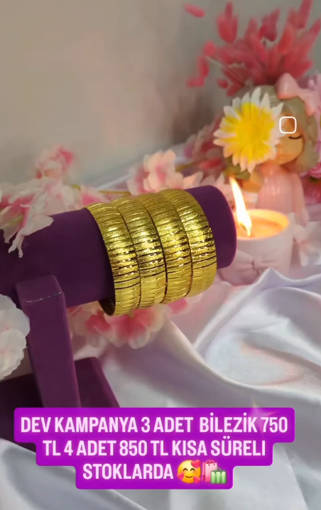 1.5 CM BİLEZİK 3 ADET 750 4 ADET 850 TL