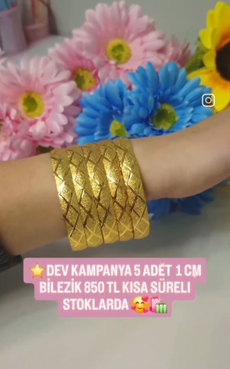 1 CM BAKLAVA  BİLEZİK 3 ADET 550 4 ADET 650 5 ADET 850 TL 