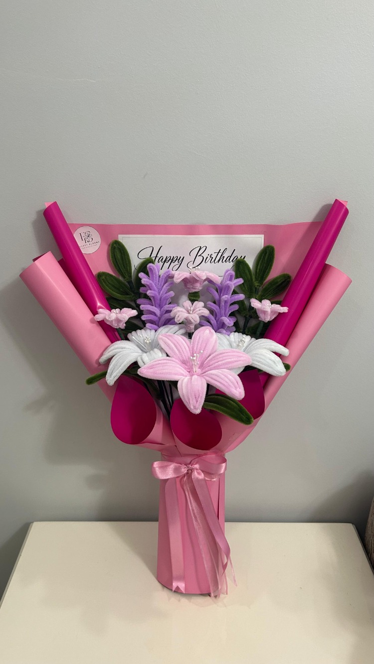 Pembe Happy Birthday Buketi