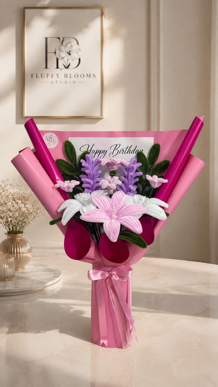Pembe Happy Birthday Buketi