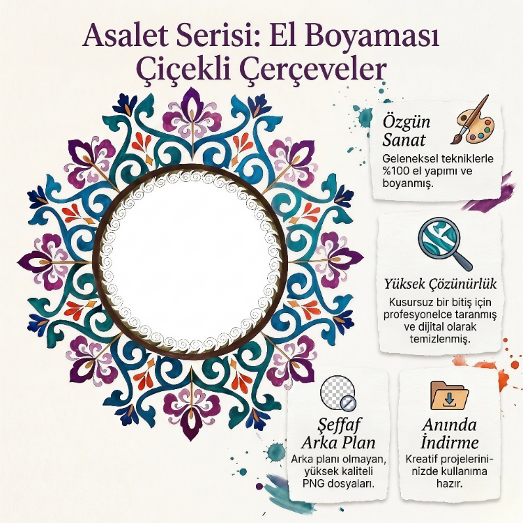 Asalet Serisi: El Çizimi Dijital Motifler