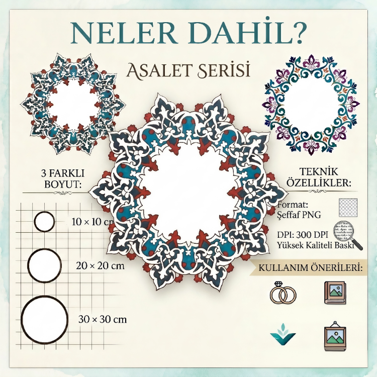 Asalet Serisi: El Çizimi Dijital Motifler