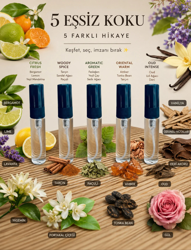 Kadınlar için parfüm deneme seti 5x5ml