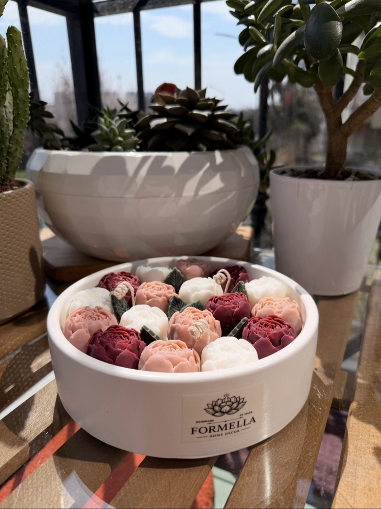 Büyük Boy Gül Kasesi ( Soya Wax )