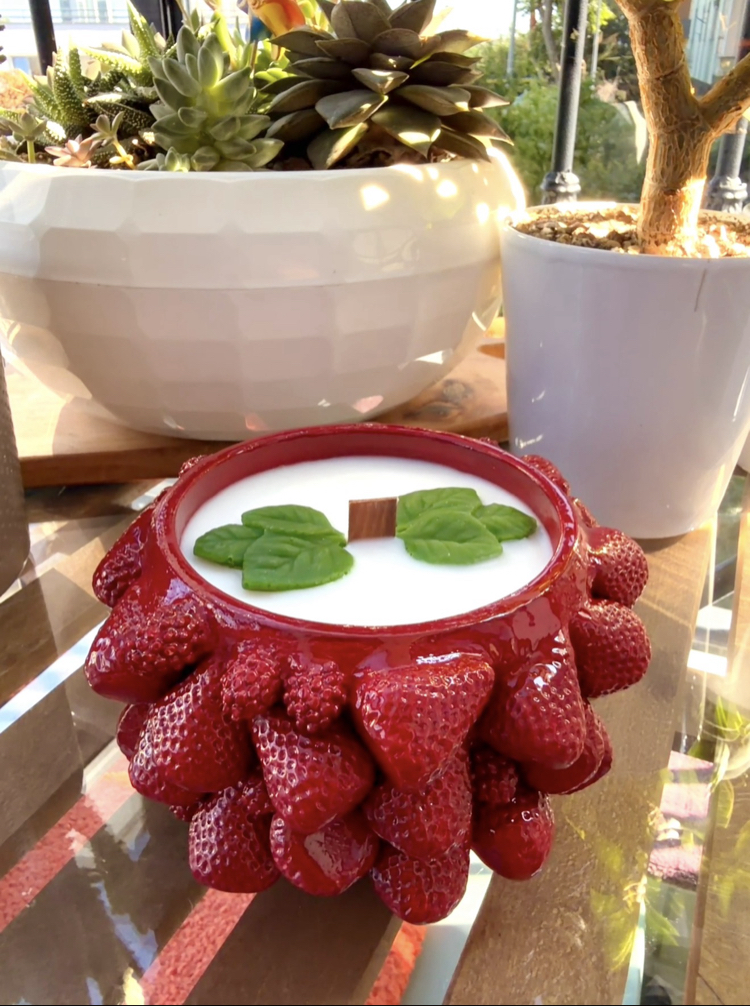 Çilek Temalı Mumluk (Soya Wax)