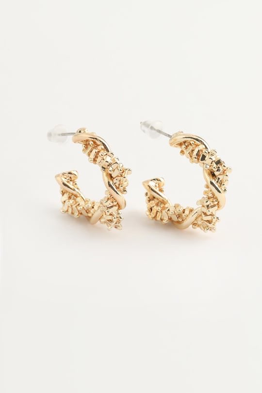 Tel Sargılı Halka Küpe | Gold