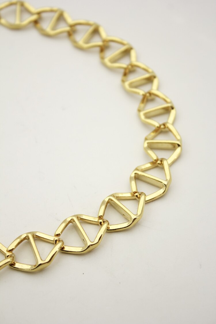 Zincir Geçmeli Choker Kolye | Gold