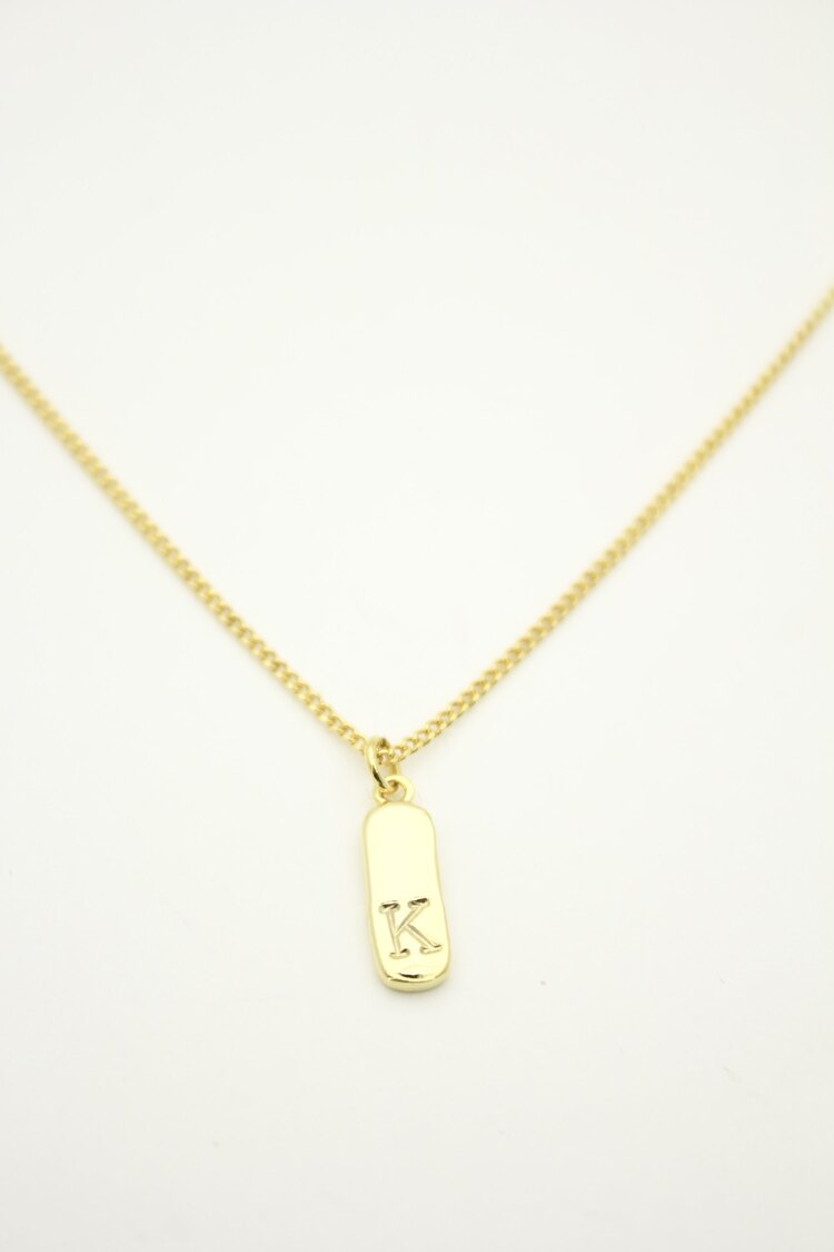 Mini Dikdörtgen Plaka Kolye | Gold | SANA ÖZEL