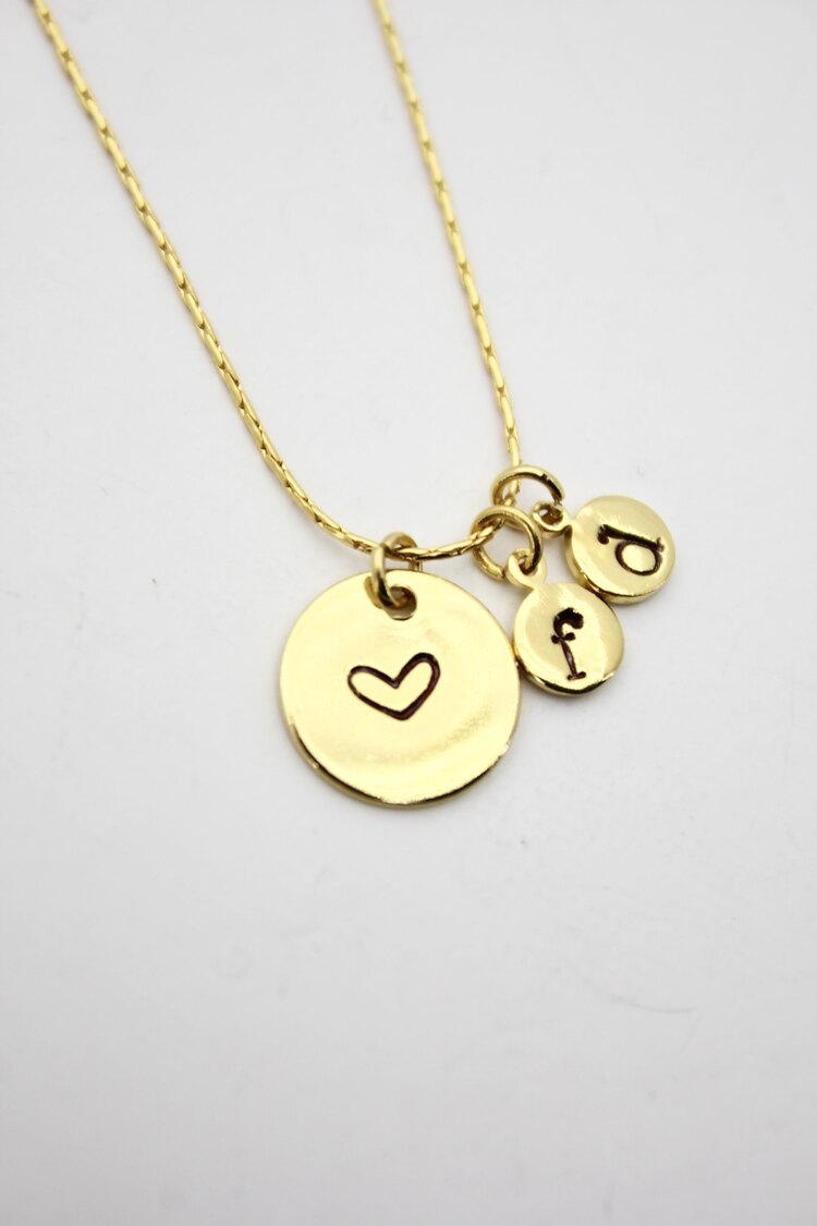Yuvarlak Plaka Charm Kolye | Gold | SANA ÖZEL