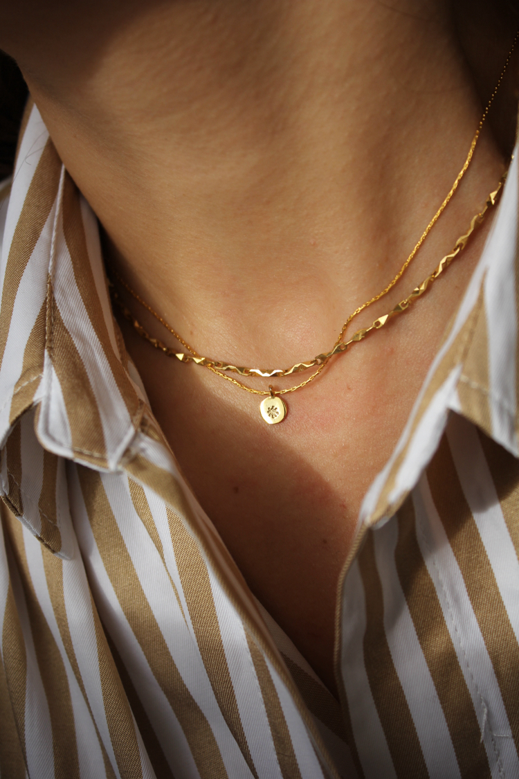 Mini Pul Kolye | Gold | SANA ÖZEL