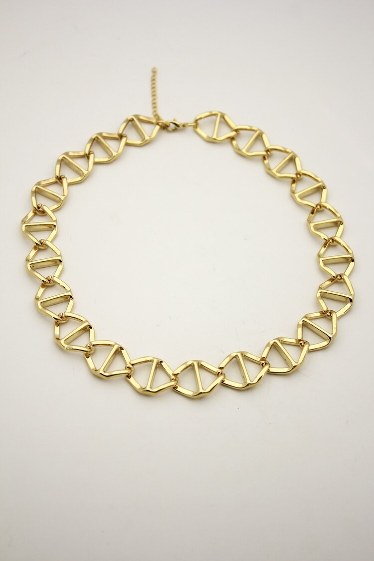 Zincir Geçmeli Choker Kolye | Gold