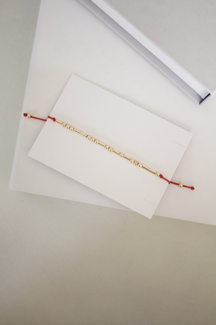 Morse Codes Bileklik | Gold | SANA ÖZEL