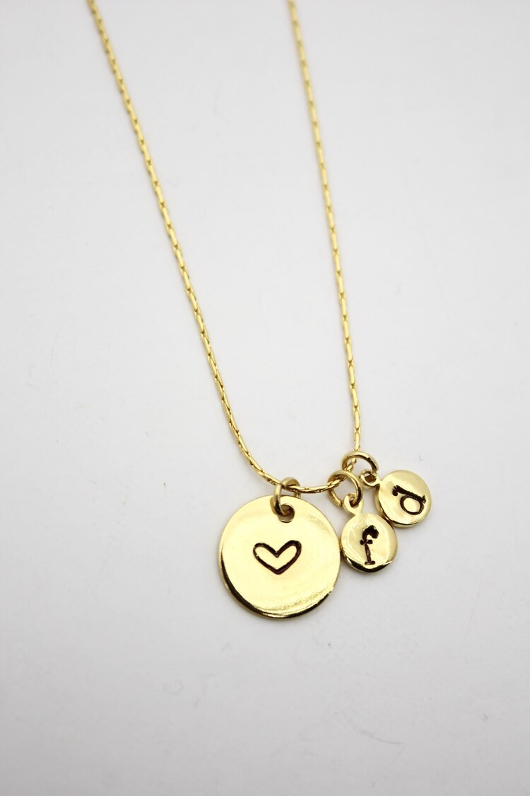 Yuvarlak Plaka Charm Kolye | Gold | SANA ÖZEL