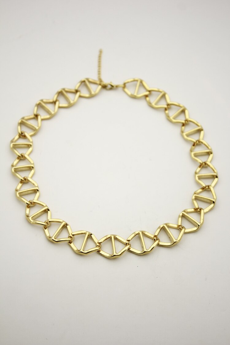 Zincir Geçmeli Choker Kolye | Gold
