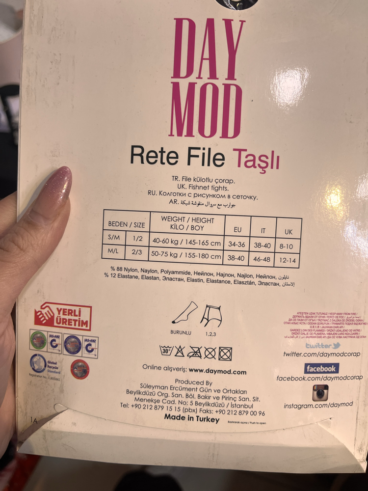 SM beden taşlı külotlu çorap