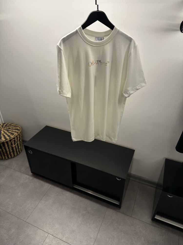 Off White Arrow Print Logo Cotton T-Shirt
